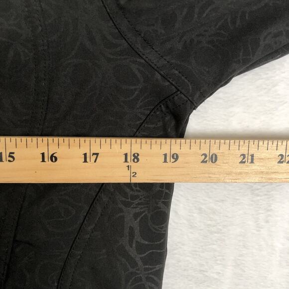 DOUBLE DIAMOND Jacket Women's Sz S Black Floral SOFT Fleece Lined Full Zip Mock - Picture 13 of 16